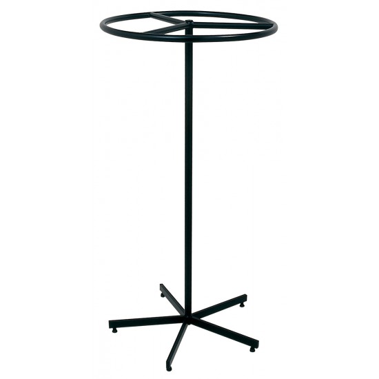 Fixed height circle rail all black Clothing Displays