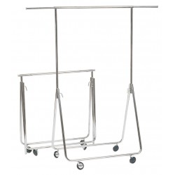 Folding travellers rail