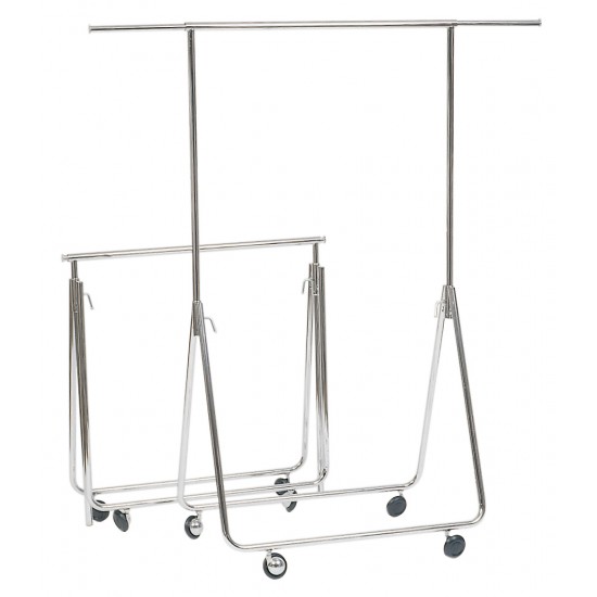 Folding travellers rail