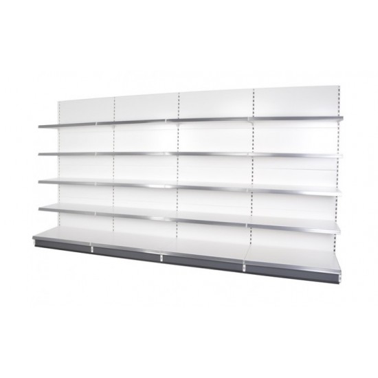  Retail Shelving Wall Unit - 4 x 370 mm Shelves, 1 x Base Shelf