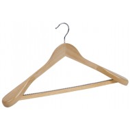 Shaped suit hanger wooden
